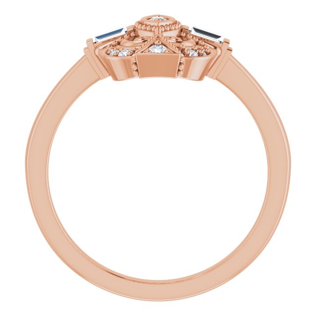 14K Rose 1/5 CTW Natural Diamond Vintage-Inspired Ring